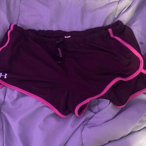 under armour small purple and pink athletic shorts